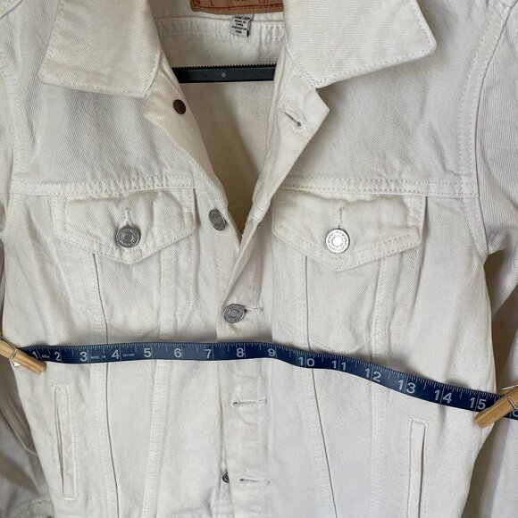 Lucky Brand XS White Tomboy Trucker Denim Jacket Summer Layer - Picture 11 of 12